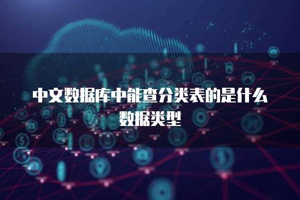 中文数据库中能查分类表的是什么数据类型