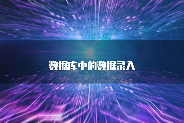数据库中的数据录入