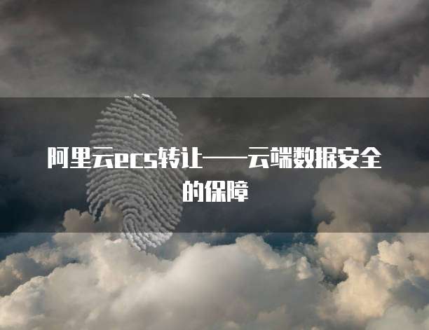 阿里云ecs转让&mdash;&mdash;云端数据安全的保障