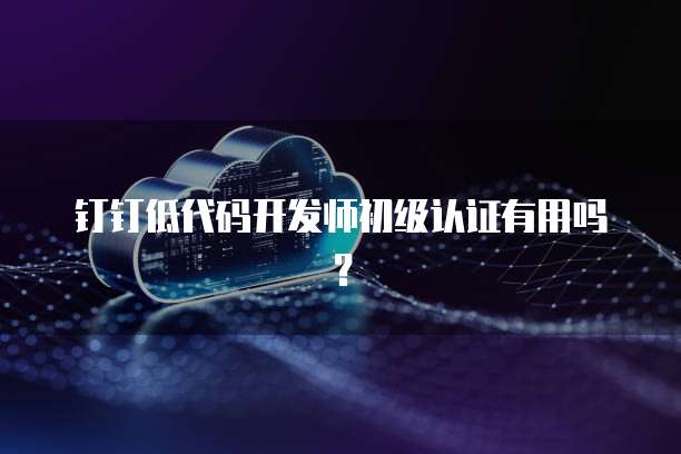 钉钉低代码开发师初级认证有用吗？