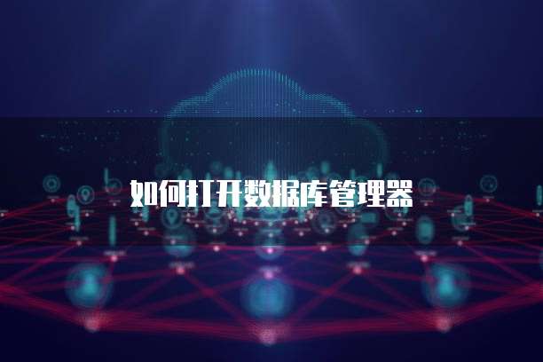 如何打开数据库管理器