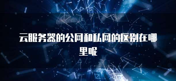 云服务器的公网和私网的区别在哪里呢