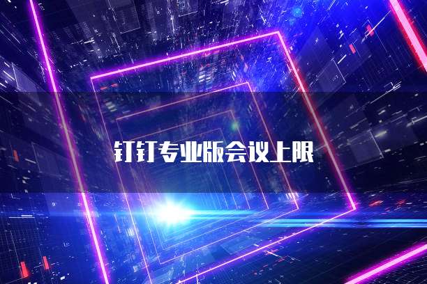 钉钉专业版会议上限