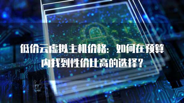 低价云虚拟主机价格：如何在预算内找到性价比高的选择？