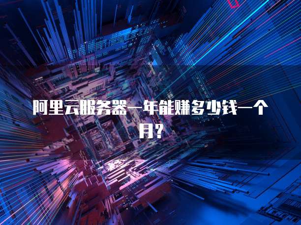 阿里云服务器一年能赚多少钱一个月？