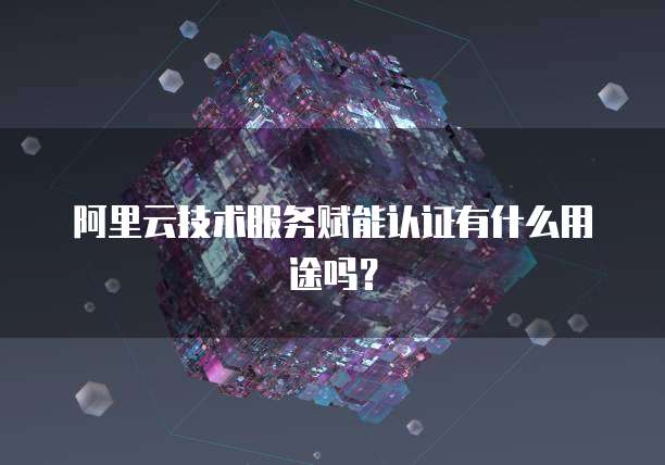 阿里云技术服务赋能认证有什么用途吗？