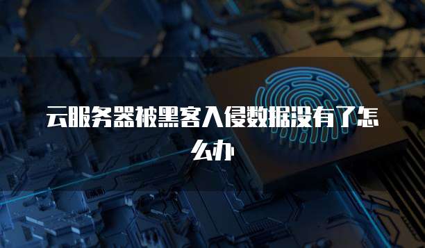 云服务器被黑客入侵数据没有了怎么办