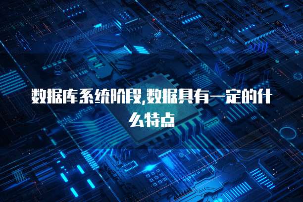 数据库系统阶段,数据具有一定的什么特点