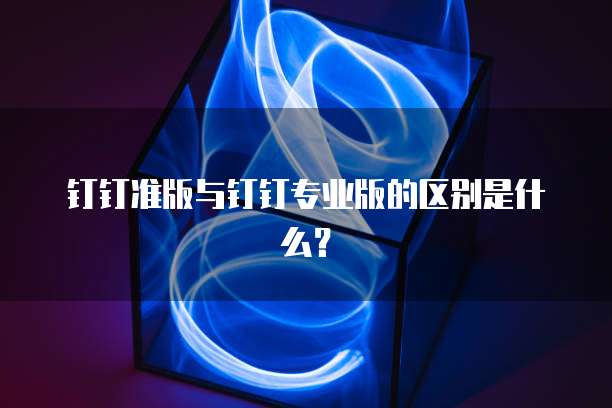 钉钉准版与钉钉专业版的区别是什么？