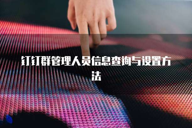 钉钉群管理人员信息查询与设置方法