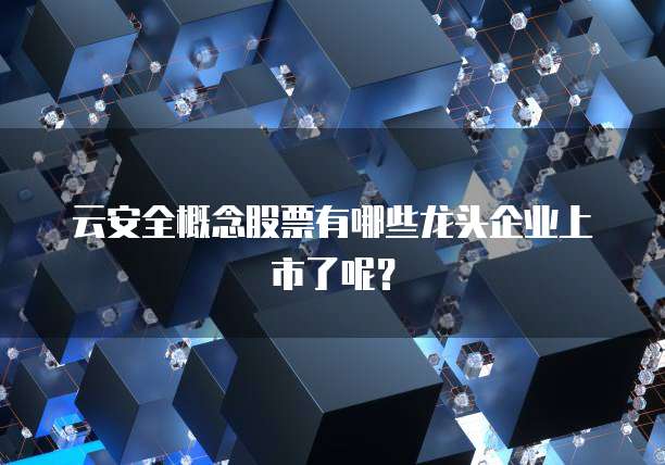 云安全概念股票有哪些龙头企业上市了呢？