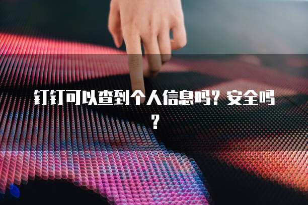 钉钉可以查到个人信息吗？安全吗？