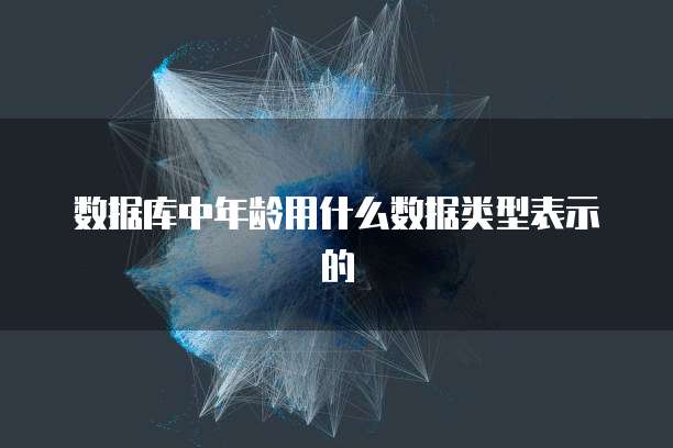 数据库中年龄用什么数据类型表示的