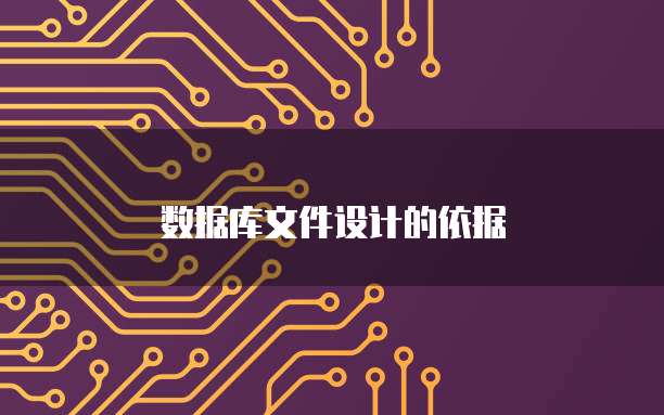 数据库文件设计的依据