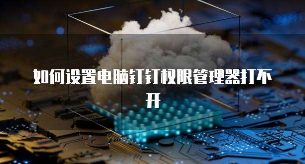 如何设置电脑钉钉权限管理器打不开