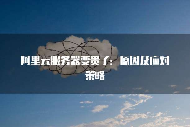 阿里云服务器变贵了：原因及应对策略