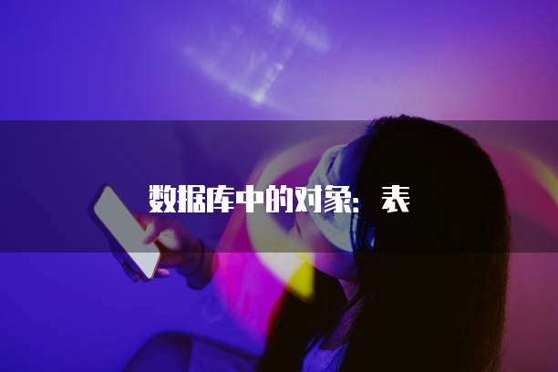 数据库中的对象：表