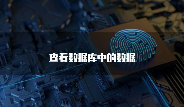 查看数据库中的数据
