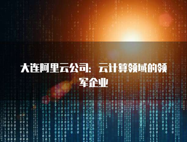 大连阿里云公司：云计算领域的领军企业