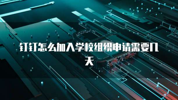 钉钉怎么加入学校组织申请需要几天