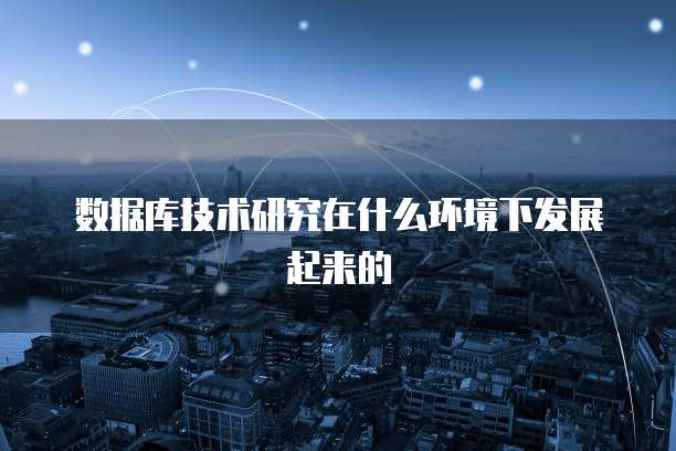 数据库技术研究在什么环境下发展起来的