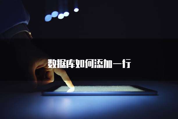 数据库如何添加一行