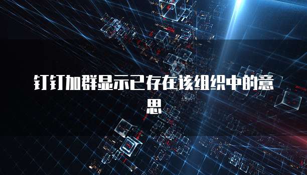 钉钉加群显示已存在该组织中的意思