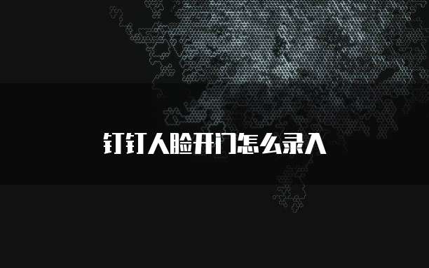钉钉人脸开门怎么录入
