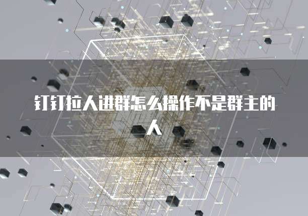 钉钉拉人进群怎么操作不是群主的人