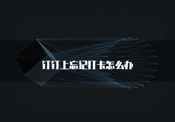钉钉上忘记打卡怎么办