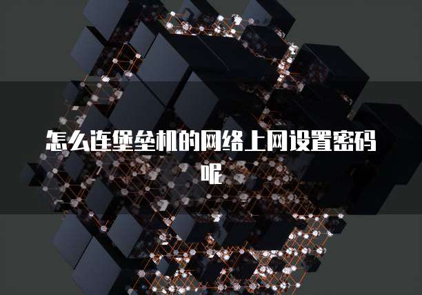 怎么连堡垒机的网络上网设置密码呢