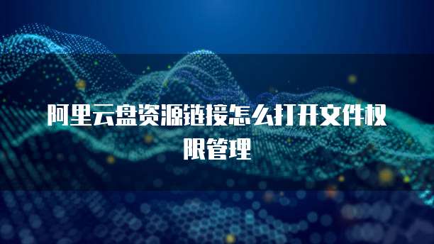 阿里云盘资源链接怎么打开文件权限管理