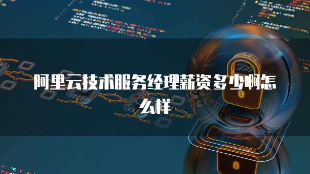 阿里云技术服务经理薪资多少啊怎么样