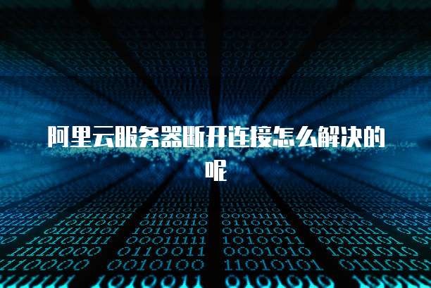 阿里云服务器断开连接怎么解决的呢