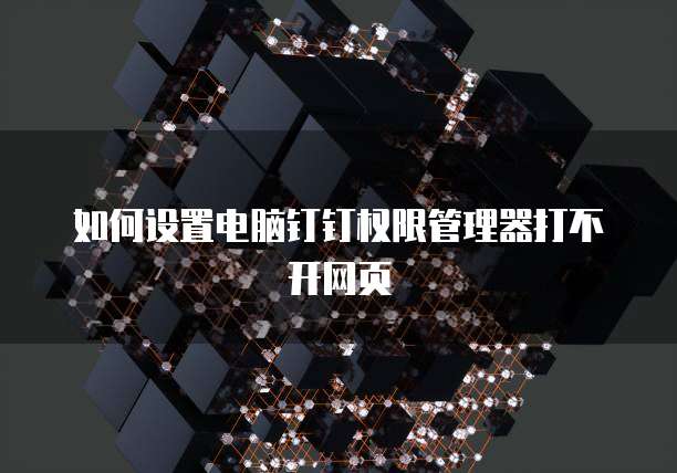 如何设置电脑钉钉权限管理器打不开网页