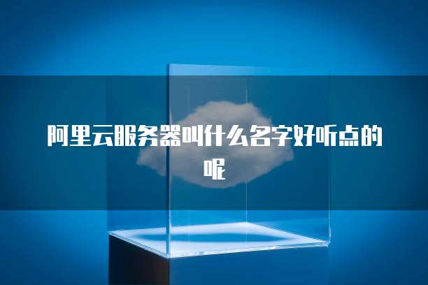 阿里云服务器叫什么名字好听点的呢