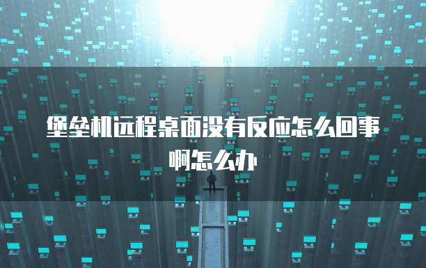 堡垒机远程桌面没有反应怎么回事啊怎么办