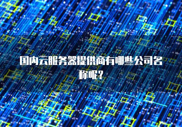 国内云服务器提供商有哪些公司名称呢？