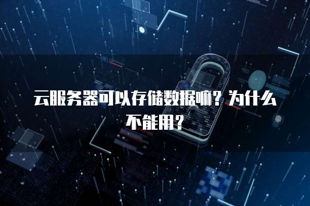 云服务器可以存储数据嘛？为什么不能用？