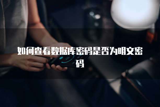 如何查看数据库密码是否为明文密码