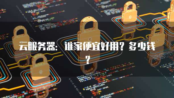 云服务器：谁家便宜好用？多少钱？