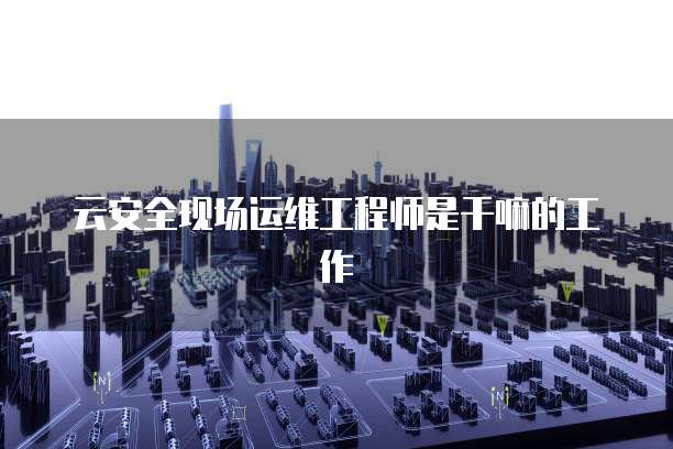 云安全现场运维工程师是干嘛的工作