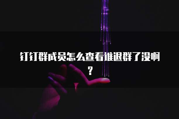 钉钉群成员怎么查看谁退群了没啊？