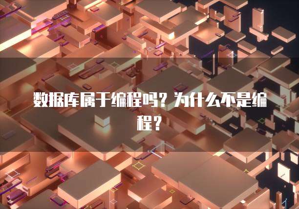 数据库属于编程吗？为什么不是编程？