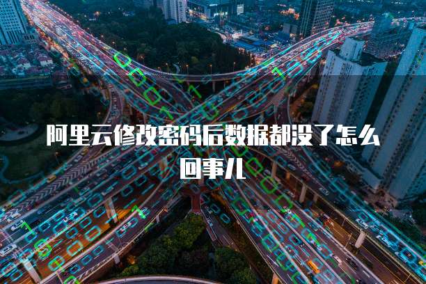 阿里云修改密码后数据都没了怎么回事儿