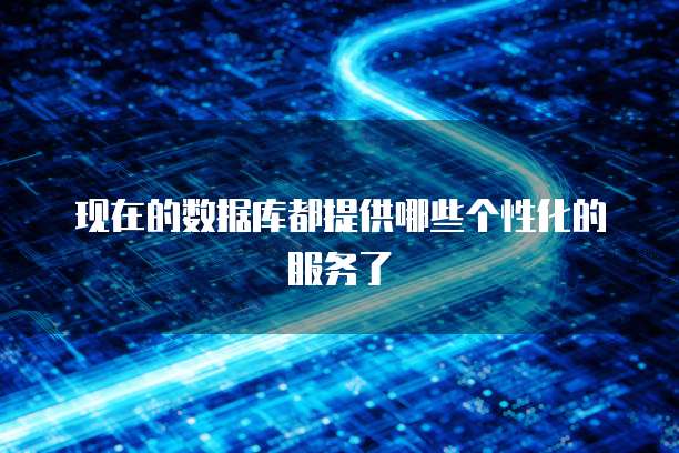 现在的数据库都提供哪些个性化的服务了