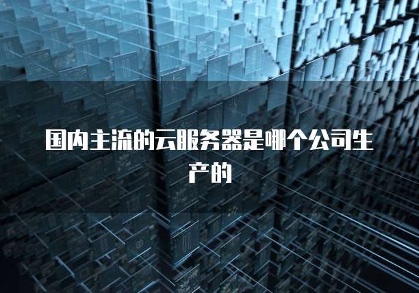 国内主流的云服务器是哪个公司生产的