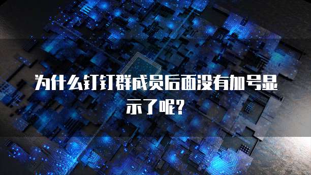 为什么钉钉群成员后面没有加号显示了呢？