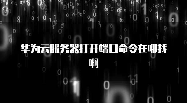 华为云服务器打开端口命令在哪找啊