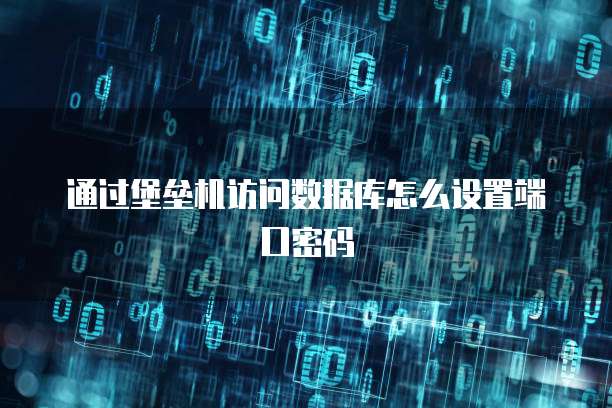 通过堡垒机访问数据库怎么设置端口密码